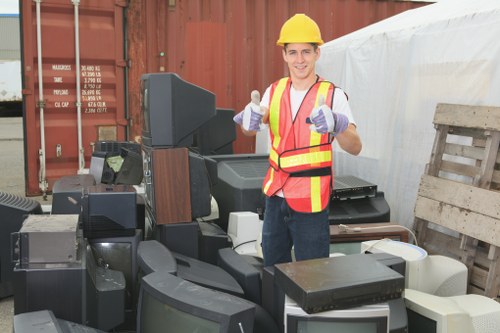 Professional waste clearance team in action