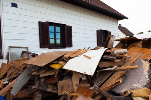 Professional waste removal team at work
